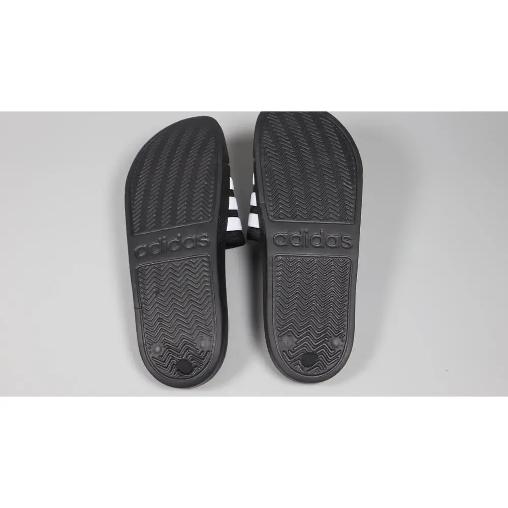 adidas Adilette Shower Slides Core Black White Adult Size 9 Slip On Sandals Flip